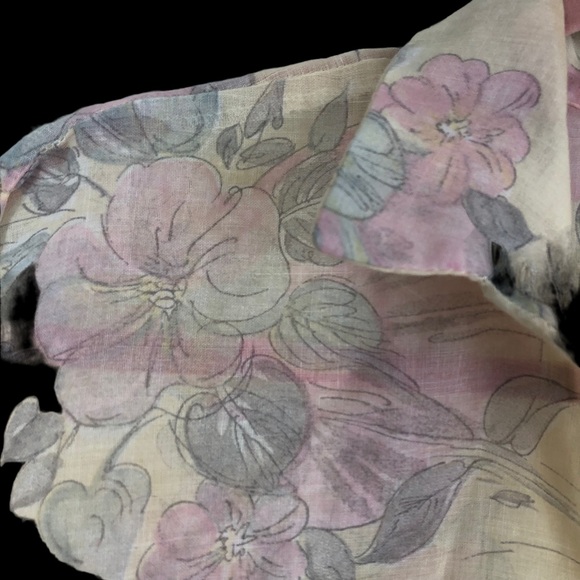 VTG American Thunder Floral Sheer Tie Front Blouse, 1980s-90s, Butterfly Arms M - Picture 9 of 9